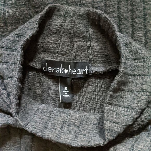 Derek Heart Gray Mockneck Sweater with Faux Shirt Tail - Picture 2 of 14